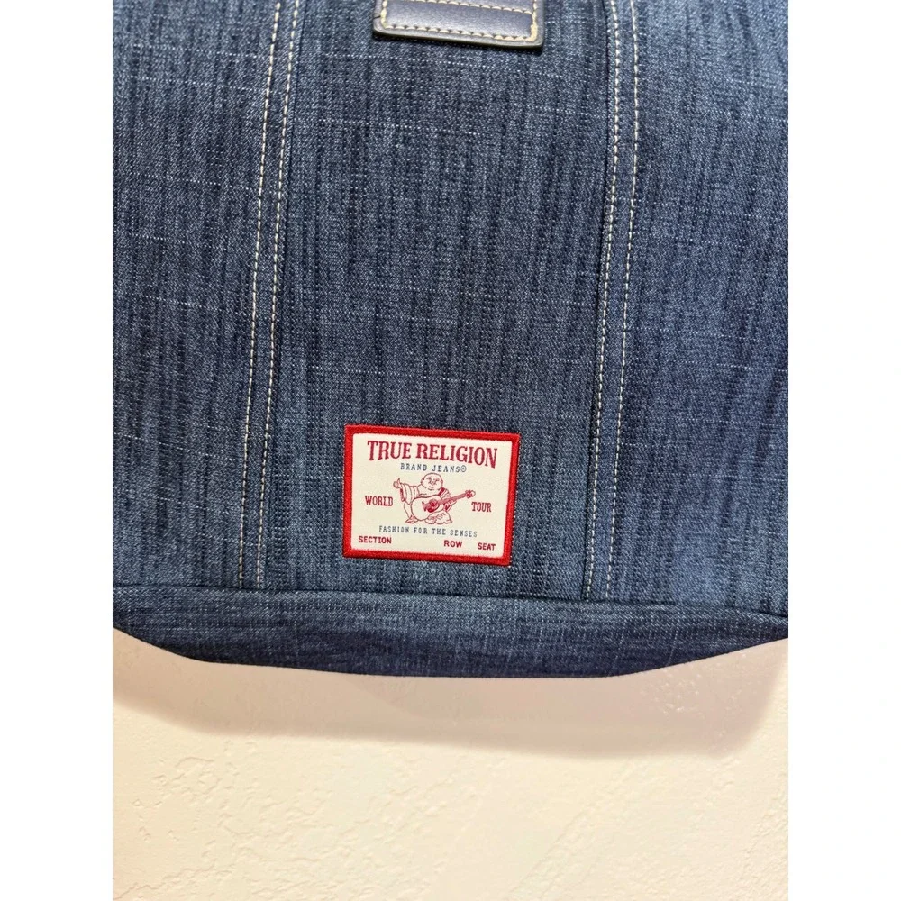 True Religion‎ Denim Hobo Shoulder Bag Dark Indigo Horseshoe Logo Buckle NWT